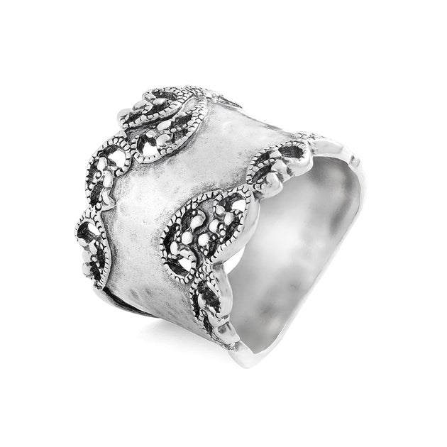 925 Sterling Silver Elephant Style Statement Boho Jewelry Ring