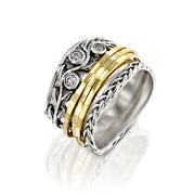 Sterling Silver Gemstone Spinner Ring  - Paz Creations Jewelry