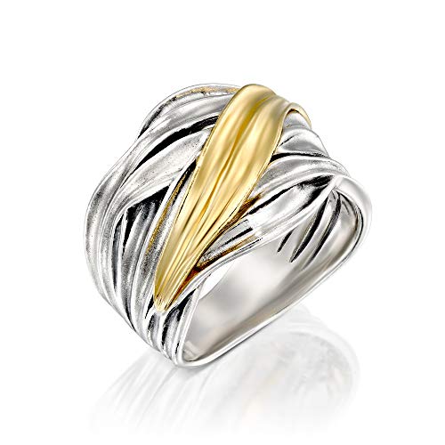 Sterling Silver Highway Statement Ring - Available in Sterling Silver or Two Tone  - Paz Creations Jewelry