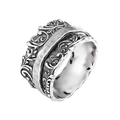 Sterling Silver Filigree Spinner Ring  - Paz Creations Jewelry