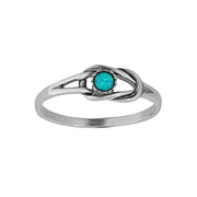 Sterling Silver Dainty Opal  Knot Ring  - Paz Creations Jewelry