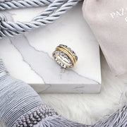 Silver Lace Design Spinner Ring with Silver, or Rose Gold or Yellow Gold Plated Spinners  - Paz Creations Jewelry