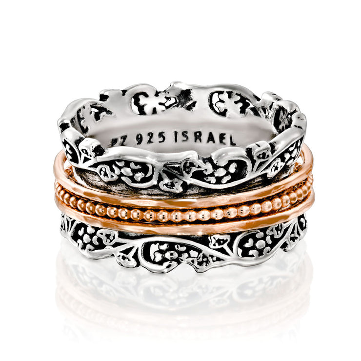 Silver spinner ring: Rose, Yellow or Silver Spinners – Paz