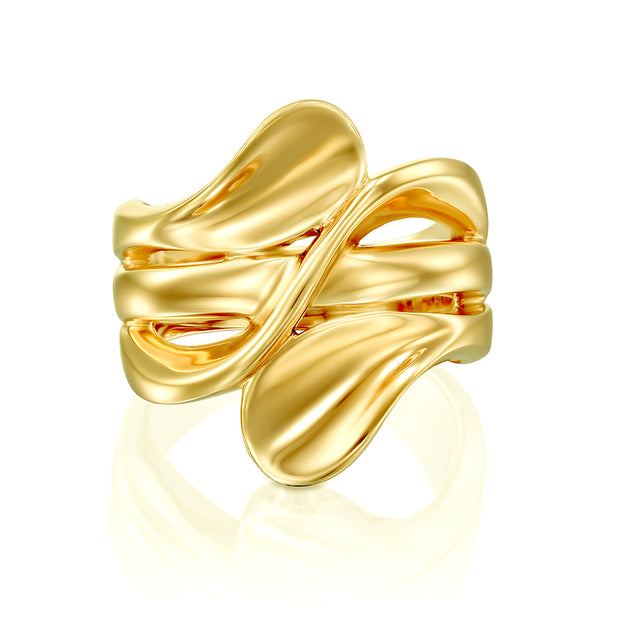 14K gold plated ring - Yellow or Rose gold over .925 Sterling Silver  - Paz Creations Jewelry