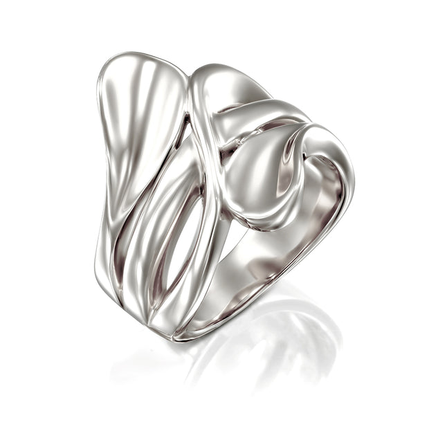 Sterling Silver Silver Bypass Ring  - Paz Creations Jewelry