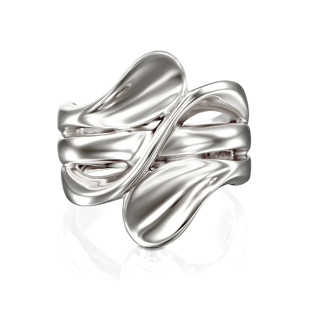 Sterling Silver Silver Bypass Ring  - Paz Creations Jewelry