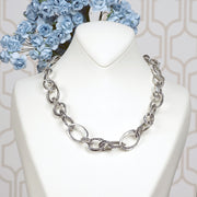 Sterling Silver Textured Link Chain Necklace - Paz Boutique  - Paz Creations Jewelry