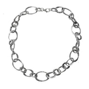 Sterling Silver Textured Link Chain Necklace - Paz Boutique  - Paz Creations Jewelry