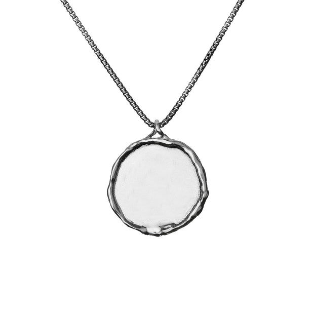 Sterling Silver Personalized Pendant Necklace - ROUND PENDANT  - Paz Creations Jewelry