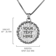 Sterling Silver Personalized Pendant Necklace - BRAIDED ROUND PENDANT  - Paz Creations Jewelry