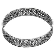 Sterling Silver and Lace Design Bangle  - Paz Creations Jewelry