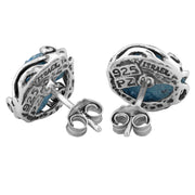 Silver Roman Glass Stud Earrings  - Paz Creations Jewelry