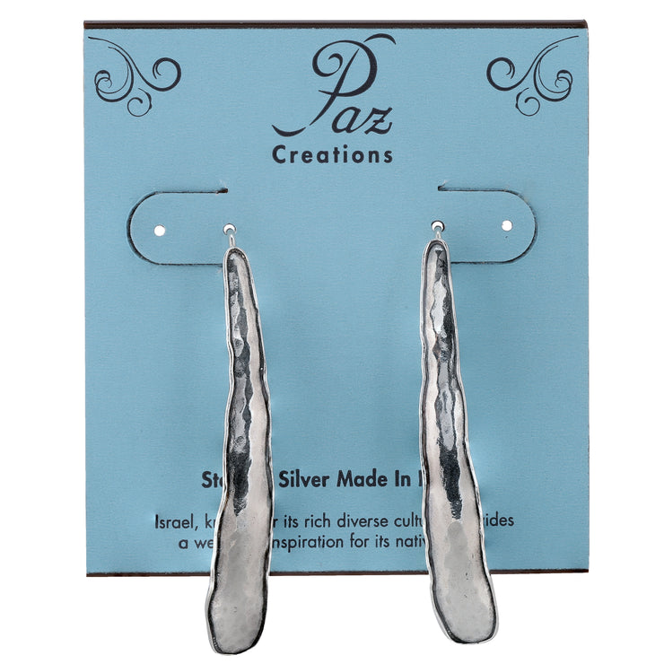 Silver Elongated Threader Earrings  - Paz Creations Jewelry