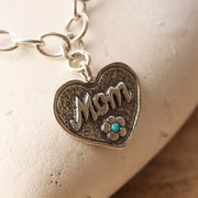 Sterling Silver Charm Bracelet for Mother's Day - with Pearls, Love & Mom Charms  - Paz Creations Jewelry