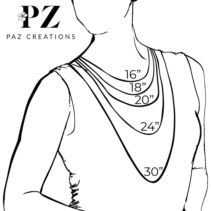 Sterling Silver Necklace with Cubic Zirconia Pendant  - Paz Creations Jewelry