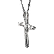 Sterling Silver and Electroform Polish Cross Pendant Necklace  - Paz Creations Jewelry