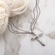 Sterling Silver and Electroform Polish Cross Pendant Necklace  - Paz Creations Jewelry