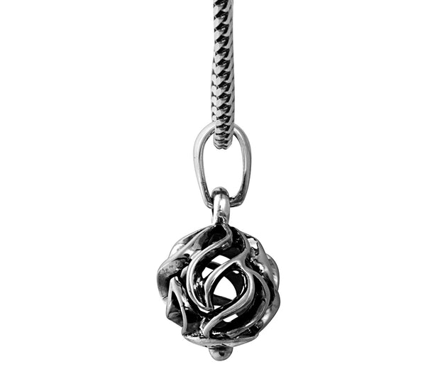 Sterling Silver Openwork Filigree Ball Pendant Necklace for Men  - Paz Creations Jewelry