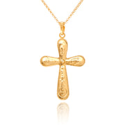 14K Gold Plated Necklace with Cross Pendant  - Paz Creations Jewelry