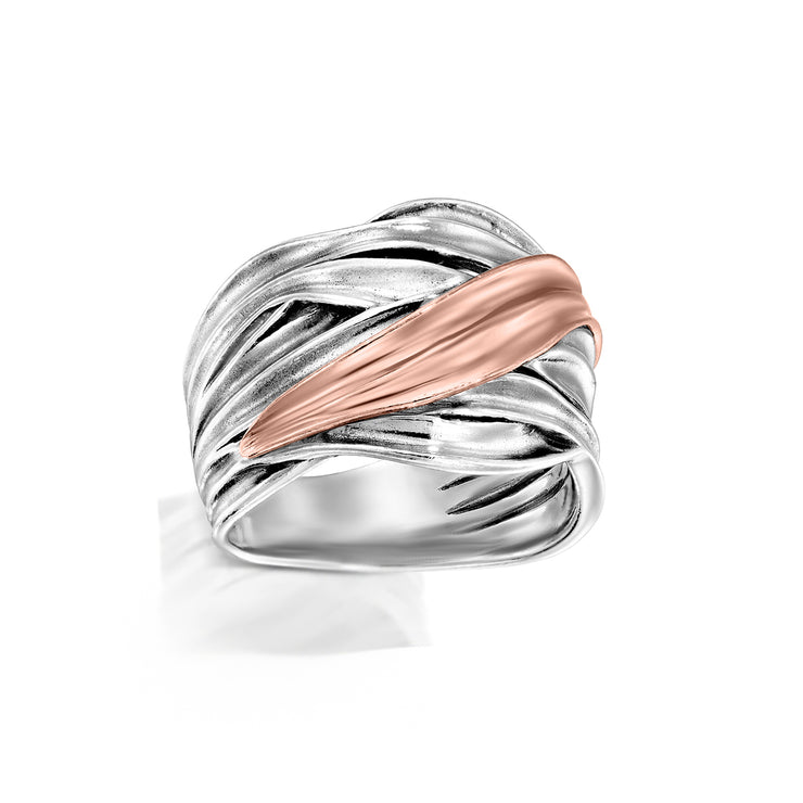 Sterling Silver Highway Statement Ring - Available in Sterling Silver or Two Tone  - Paz Creations Jewelry
