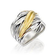 Sterling Silver Two-Tone Highway Ring  - Paz Creations Jewelry