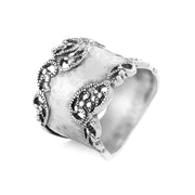 PZ Paz Creations 925 Sterling Silver Hammered Filigree Ring  - Paz Creations Jewelry