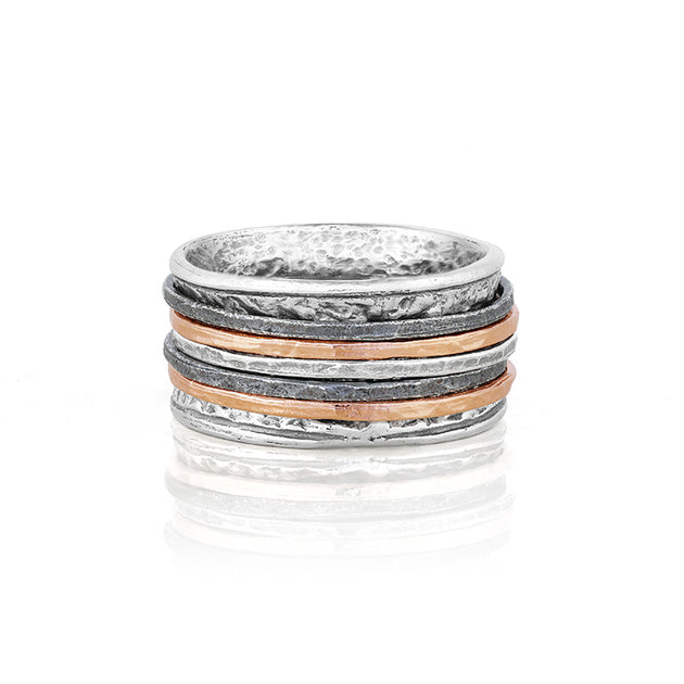 Silver Spinner Ring 5 Spinners! Tri color 925 Sterling Silver – Paz ...