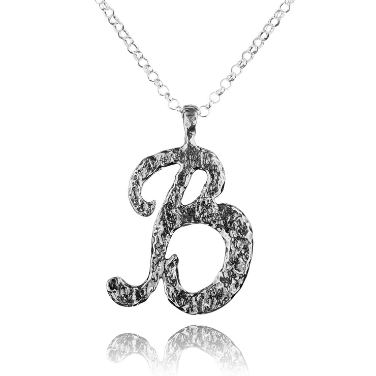 Silver Initial Pendant Necklaces - Personalized  - Paz Creations Jewelry
