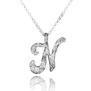 Silver Initial Pendant Necklaces - Personalized  - Paz Creations Jewelry