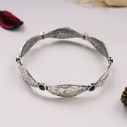 Sterling Silver Garnet Gemstone Bangle Bracelet - Paz Boutique  - Paz Creations Jewelry