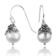 PAZ Creations .925 Sterling Silver Pearl Dangle Earrings  - Paz Creations Jewelry