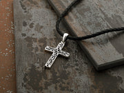 Sterling Silver Filigree Cross Pendant Necklace -  for Men  - Paz Creations Jewelry