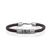 Guanine Braided Leather and Sterling Silver Bracelet For Men  - Paz Creations Jewelry