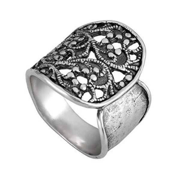 Sterling Silver Lace Textured Wrap Ring  - Paz Creations Jewelry